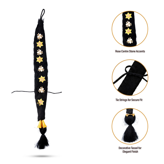 Kemp Readymade Jadai - 17 Inches | 5 Bits Stone Jadai/ Artificial Jadai For Varalakshmi decor