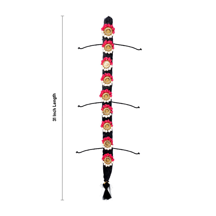 Stone Jadai - 31 Inches | Lakshmi Design Hair Braid Ornament/ Jadai Alankaram for Deity