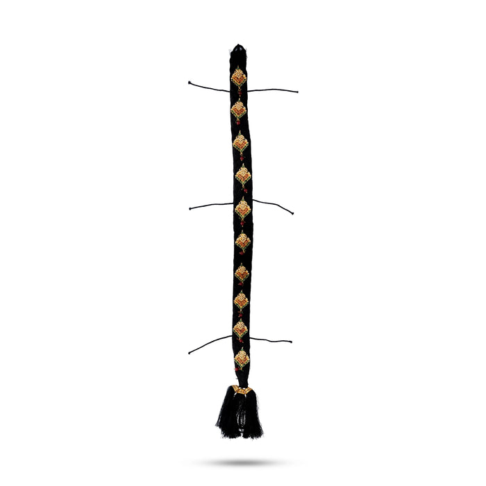 Stone Jadai Antique - 32 Inches | 9 Bit/ Traditional Hair Braid / Stone Jadai Ornament For Deity