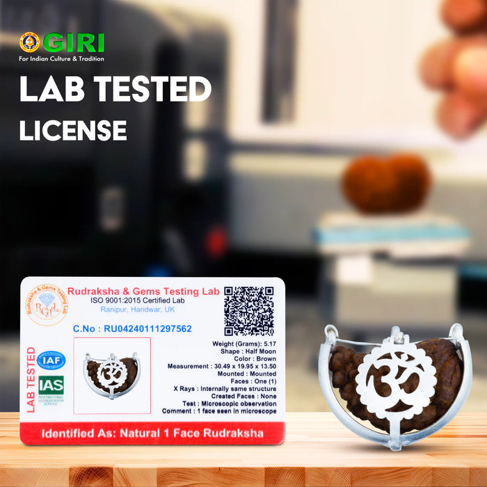 1 Face Rudraksha Pendant | Cashew Shape Rudraksha Locket/ Silver Cup Rudraksh Locket - Rudraksha Mala, Pendant, Bracelet