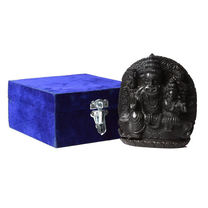 Lakshmi Narasimha Shaligram - 7 x 6.5 Inches | Lakshmi Narasimha Saligrama/ Laxmi Narasimha Shaligram for Pooja