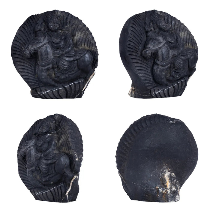 Shaligram Murti - 3.5 x 3 Inches | Shaligram God Idol | God Statue | Shaligram Stone - Saligrama Stones & Murties