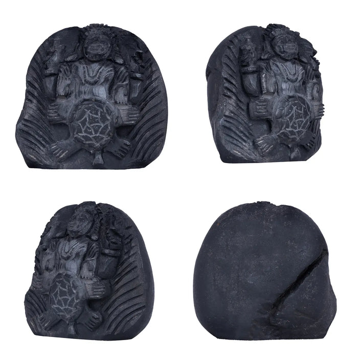 Shaligram Murti - 3.5 x 3 Inches | Shaligram God Idol | God Statue | Shaligram Stone - Saligrama Stones & Murties