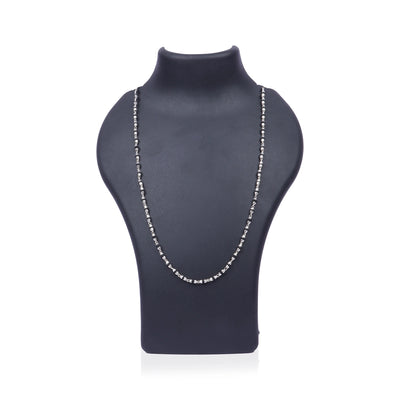 Black Tulasi Mala - 11.5 Inches | Silver Cup Kanthi Mala/ Tulsi Mala for Men & Women