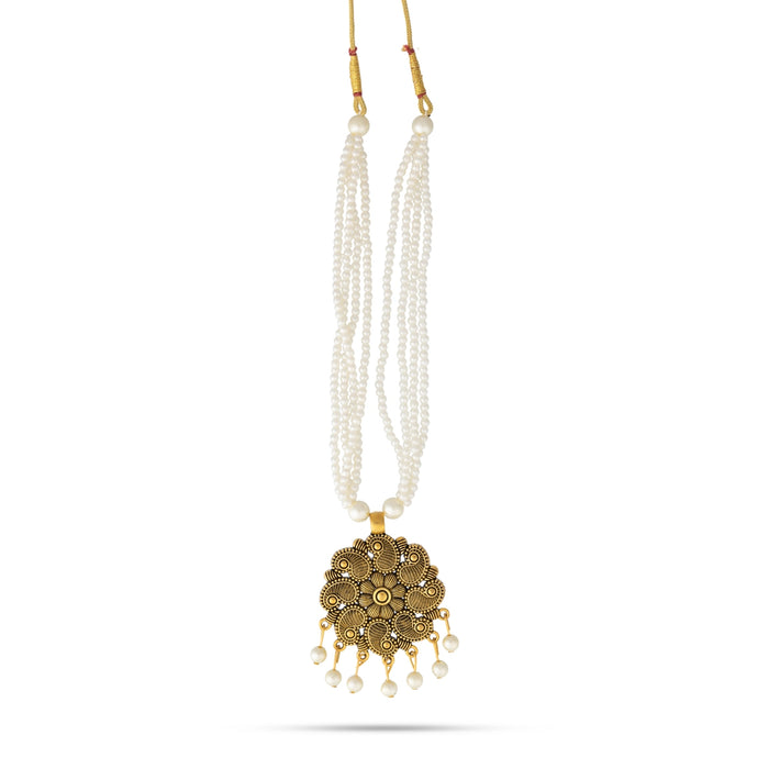Fancy Mala - 9.5 Inches | 4 Line Pearl Mala/ Moti Malai/ Artificial Jewelry For Women