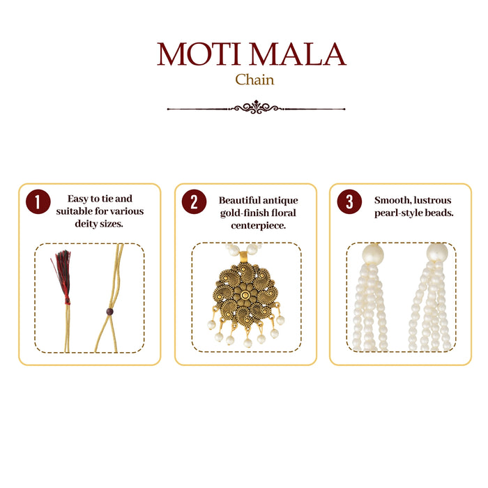 Fancy Mala - 9.5 Inches | 4 Line Pearl Mala/ Moti Malai/ Artificial Jewelry For Women