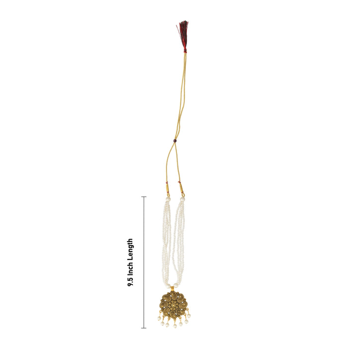 Fancy Mala - 9.5 Inches | 4 Line Pearl Mala/ Moti Malai/ Artificial Jewelry For Women