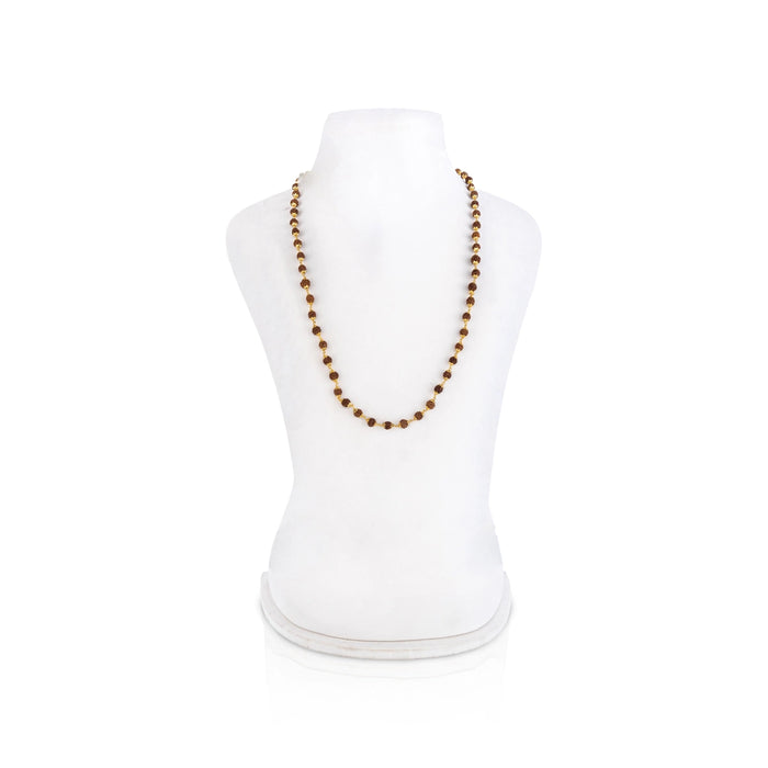 Rudraksha beads Mala - 12 Inches | Gold Cup Rudraksha Mala / Rudraksha Necklace / Mala for Men & Women - Rudraksha Mala, Pendant, Bracelet