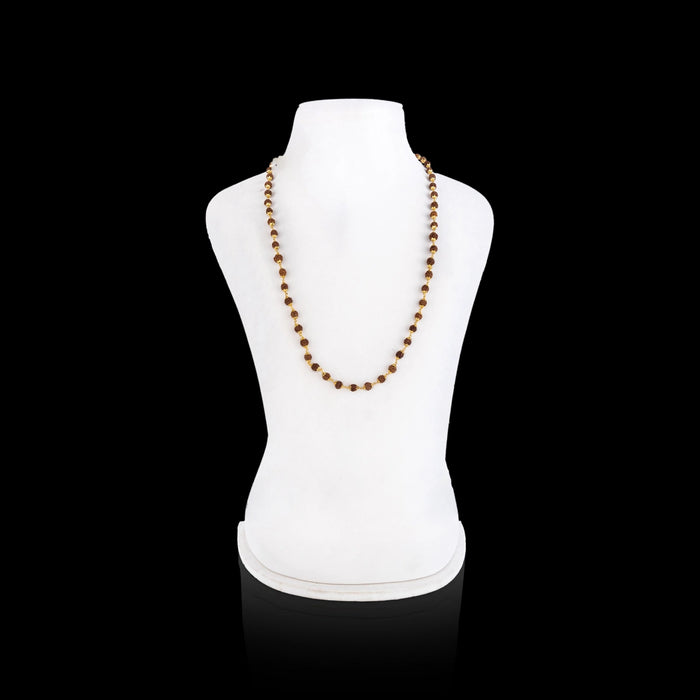Rudraksha beads Mala - 12 Inches | Gold Cup Rudraksha Mala / Rudraksha Necklace / Mala for Men & Women - Rudraksha Mala, Pendant, Bracelet
