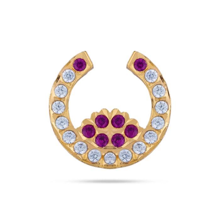 Nathu Bullaku - 1 x 1 Inches | Stone Nose Ring/ Mukuthi/ Stone Nose Pin for Goddess