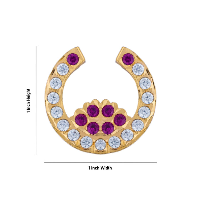 Nathu Bullaku - 1 x 1 Inches | Stone Nose Ring/ Mukuthi/ Stone Nose Pin for Goddess