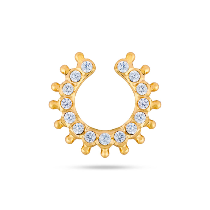 Stone Nose Pin - 1 x 1 Inches | Stone Nathu Bullaku / Nose jewellery for Deity