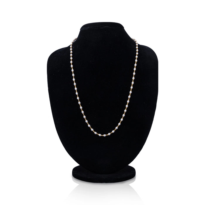 White Moti Mala - 12 Inches | 3 mm/ Pearl Mala/ Artificial Jewelry For Traditional Wear - Ethnic Wear Accessories