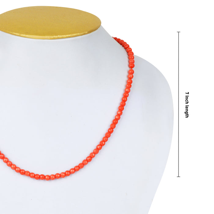 Crystal Mala - 7 Inches Orange | Clear Quartz Mala/ Jewellery for Men & Women/ Assorted Colour - Mala & Pendant