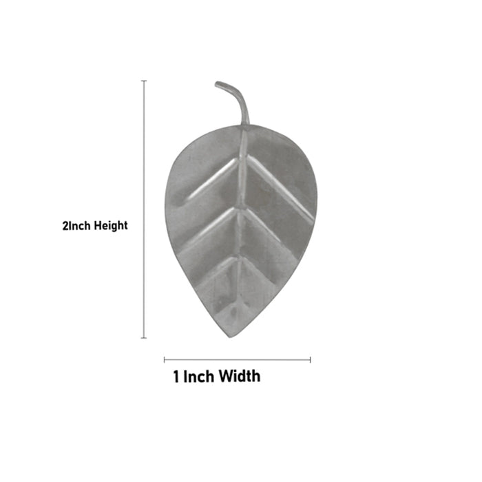 Dhana Leaf - 2 x 1 Inches | Metal Leaf/ Silver Leaf for Pooja - Pooja Thali Accessories