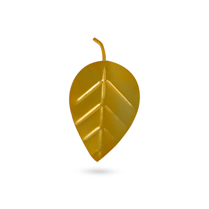 Dhana Leaf - 2 x 1 Inches | Metal Leaf/ Silver & Gold Plated Leaf for Pooja - Pooja Thali Accessories
