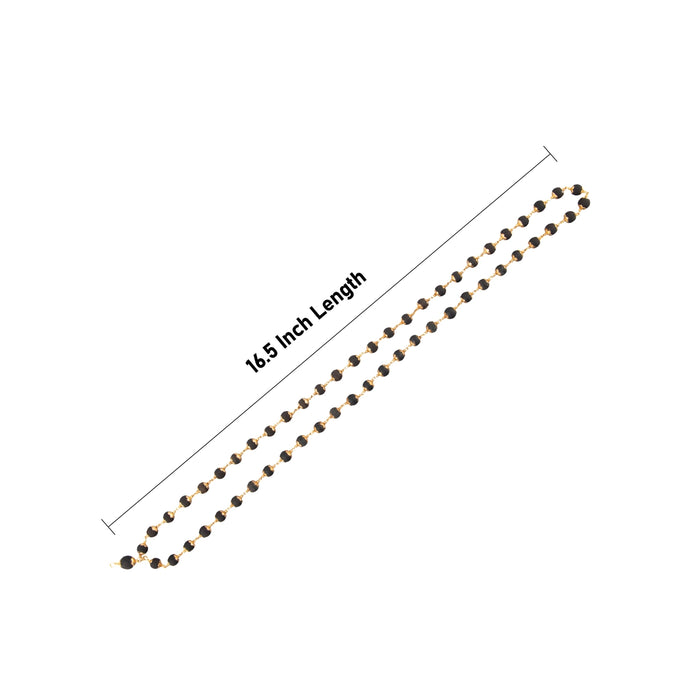 Karungali Mala - 16.5 Inches | 7 mm/ 54 Beads/ Panchaloha Gold Polish Cup Ebony Mala for Men & Women - Karungali Mala, Pendant, Bracelet