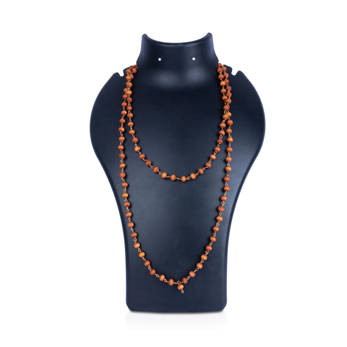 Tulasi Mala with Copper Kambi - 28 Inches | 8 Mm/ 108 Beads Japa Mala/ Kantha Mala for Men & Women - Tulsi Mala, Pendant, Bracelet