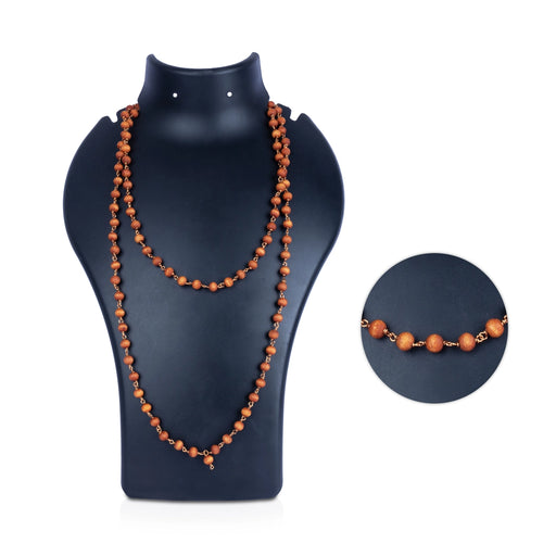 Tulasi Mala with Copper Kambi - 28 Inches | 8 Mm/ 108 Beads Japa Mala/ Kantha Mala for Men & Women - Tulsi Mala, Pendant, Bracelet