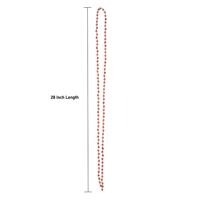 Tulasi Mala with Copper Kambi - 28 Inches | 8 Mm/ 108 Beads Japa Mala/ Kantha Mala for Men & Women - Tulsi Mala, Pendant, Bracelet