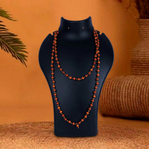 Tulasi Mala with Copper Kambi - 28 Inches | 8 Mm/ 108 Beads Japa Mala/ Kantha Mala for Men & Women - Tulsi Mala, Pendant, Bracelet