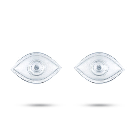 Kanmalar Pair - 0.5 x 0.75 Inches | Silver Amman Kanmalar/ Eye Pair for Deity - Head & Face Accessories