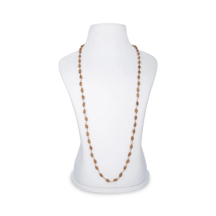 Tulasi Mala With Copper Knot - 31 Inches | 6 mm/ 108 Beads Tulsi Kanthi Mala/ Thulasi Malai for Meditation - Tulsi Mala, Pendant, Bracelet