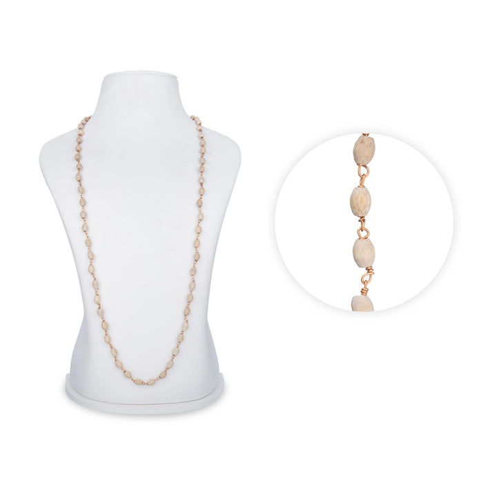 Tulasi Mala With Copper Knot - 31 Inches | 6 mm/ 108 Beads Tulsi Kanthi Mala/ Thulasi Malai for Meditation - Tulsi Mala, Pendant, Bracelet