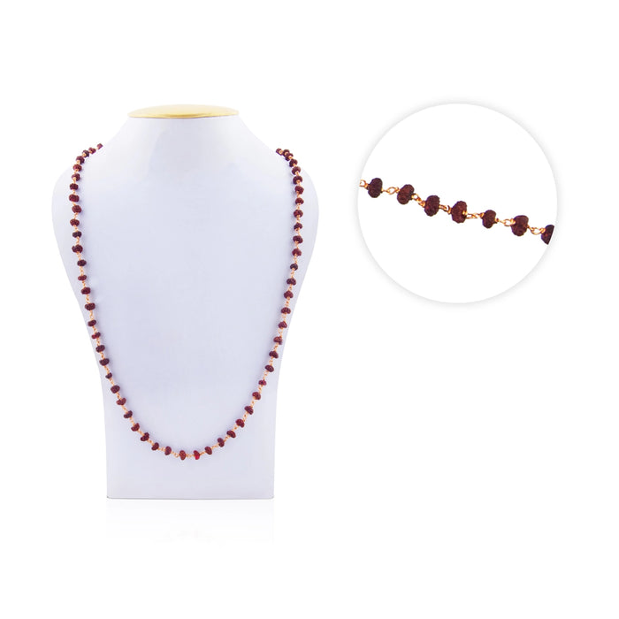 Poo Rudraksha Mala - 21 Inches | 108 Beads Ruthratcham Malai/ Copper Kambi Japa Mala for Men & Women