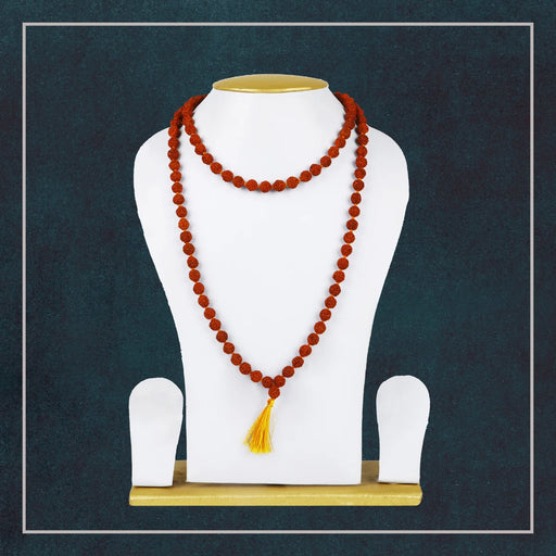 Ruthratcham Malai - 18 Inches | 7 mm Rudraksha Mala/ 108 Beads Kantha Mala for Men & Women - Rudraksha Mala, Pendant, Bracelet