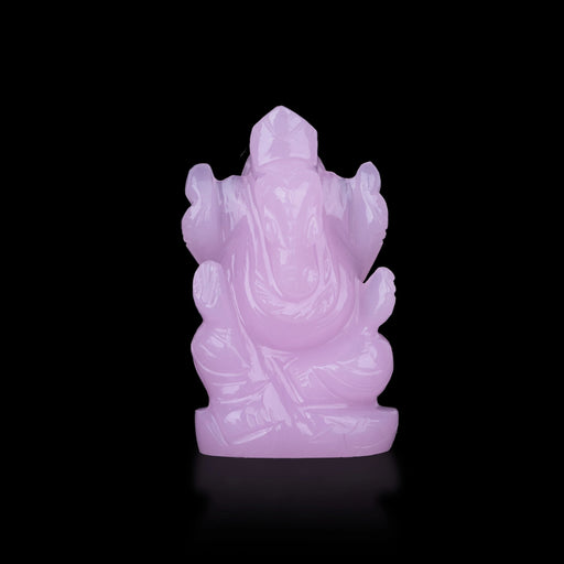 Opel Ganesh Murti - 2 X 1.5 Inches | Ganpati Murti/ Vinayaka Idol/ Crystal Statue For Car Dashboard & Pooja - Sphatik & Semi Precious Stone Murties