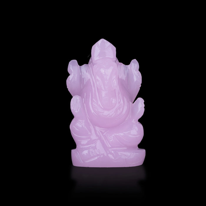 Opel Ganesh Murti - 2 X 1.5 Inches | Ganpati Murti/ Vinayaka Idol/ Crystal Statue For Car Dashboard & Pooja - Sphatik & Semi Precious Stone Murties