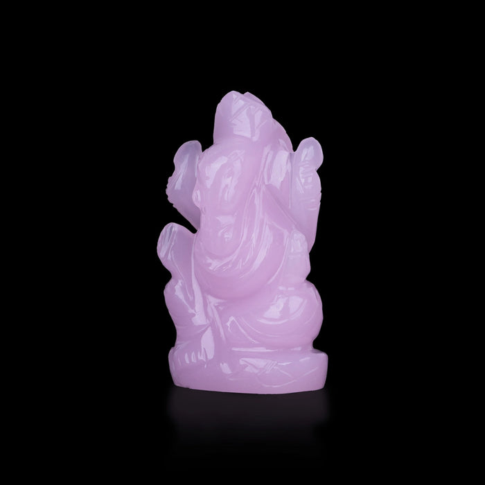 Opel Ganesh Murti - 2 X 1.5 Inches | Ganpati Murti/ Vinayaka Idol/ Crystal Statue For Car Dashboard & Pooja - Sphatik & Semi Precious Stone Murties