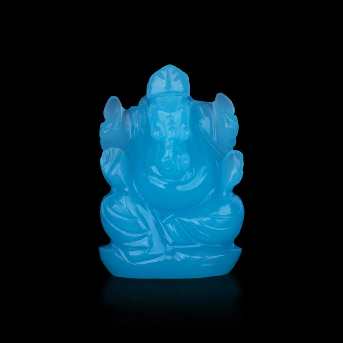 Ganesha Statue - 2 x 1.5 Inches | Opal Mixed Colour Ganpati / Vinayagar Idol for Pooja