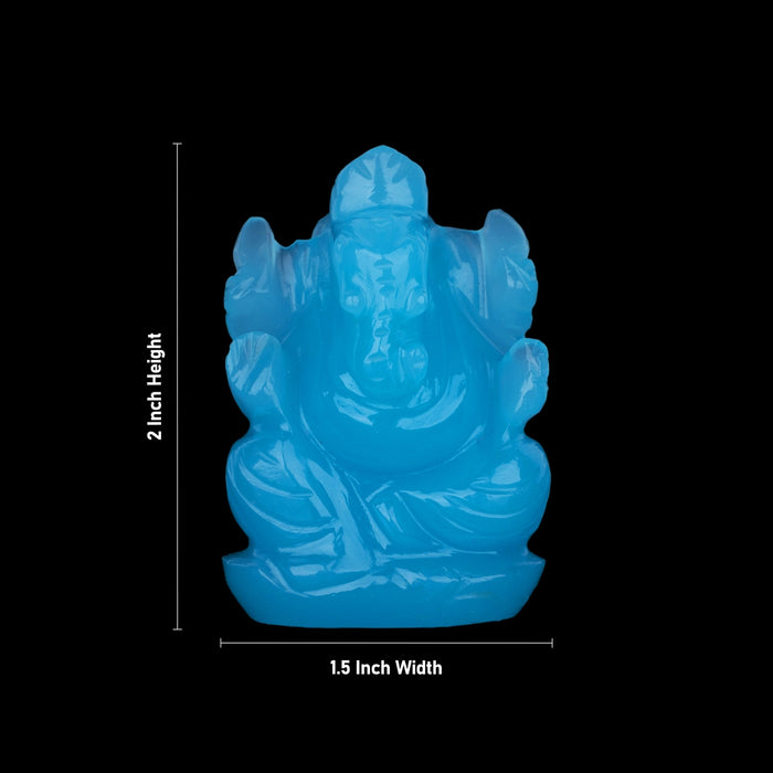 Ganesha Statue - 2 x 1.5 Inches | Opal Mixed Colour Ganpati / Vinayagar Idol for Pooja
