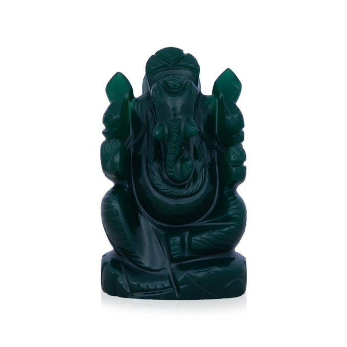 Opel Ganesh Murti - 2.5 x 1.75 Inches | Opal Vinayaka Statue/ Ganpati Idol for Pooja/ 120 Gms - Sphatik & Semi Precious Stone Murties