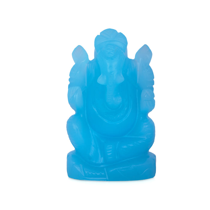 Opel Ganesh Murti - 2.5 x 1.75 Inches | Opal Vinayaka Statue/ Ganpati Idol for Pooja/ 120 Gms - Sphatik & Semi Precious Stone Murties