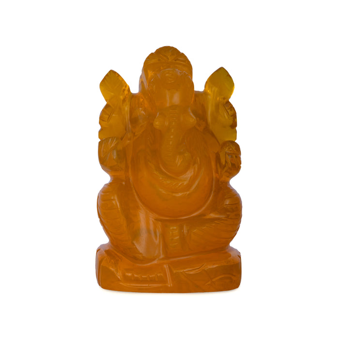 Opel Ganesh Murti - 2.5 x 1.75 Inches | Opal Vinayaka Statue/ Ganpati Idol for Pooja/ 120 Gms - Sphatik & Semi Precious Stone Murties