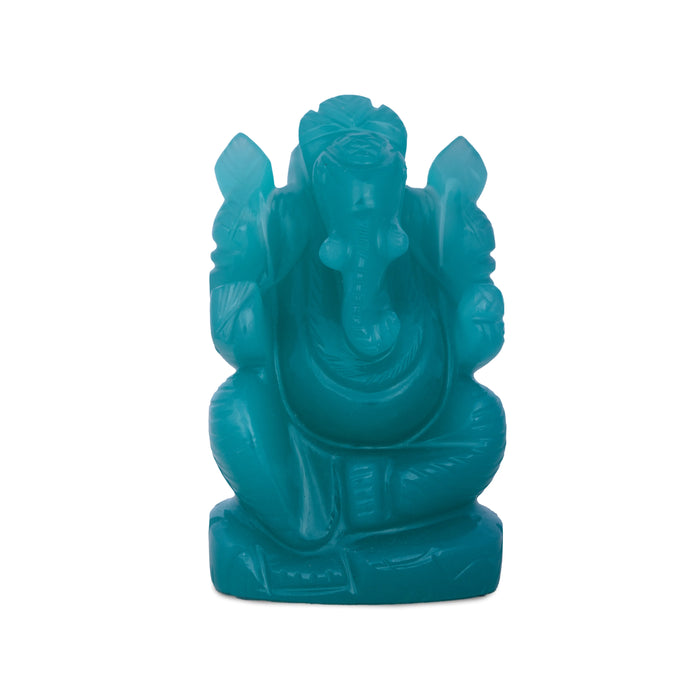Opel Ganesh Murti - 2.5 x 1.75 Inches | Opal Vinayaka Statue/ Ganpati Idol for Pooja/ 120 Gms - Sphatik & Semi Precious Stone Murties