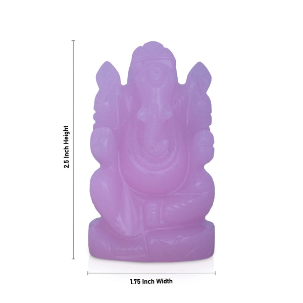 Opel Ganesh Murti - 2.5 x 1.75 Inches | Opal Vinayaka Statue/ Ganpati Idol for Pooja/ 120 Gms - Sphatik & Semi Precious Stone Murties