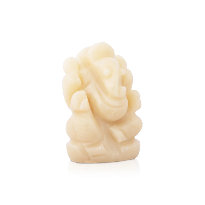 Ganesha Murti Statue - 2.5 x 1.75 Inches | Opal Statue/ Vinayaka Idol for Pooja/ 125 Gms Approx - Sphatik & Semi Precious Stone Murties
