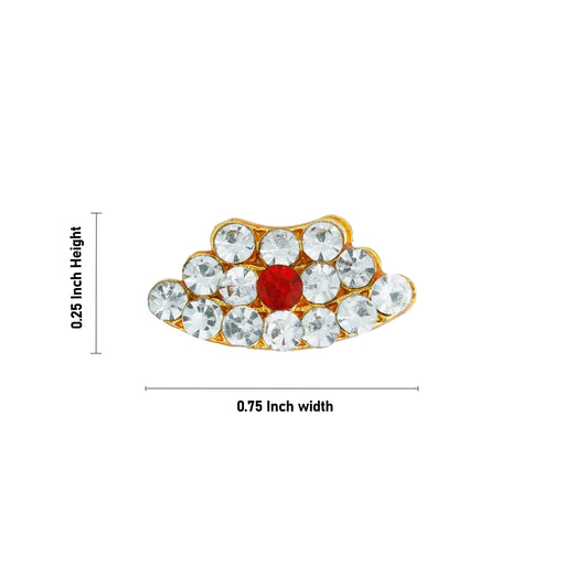 Stone Vibuthi Pattai - 0.25 x 0.75 Inch | Tripundra Tilak/ Vibhuti Pattai/ Thiruneer Pattai for Deity Decor - Head & Face Accessories