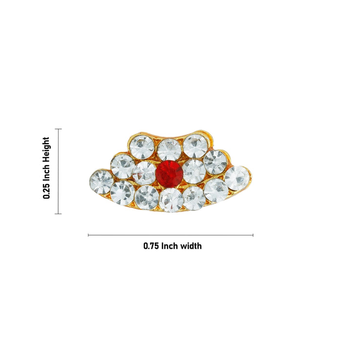 Stone Vibuthi Pattai - 0.25 x 0.75 Inch | Tripundra Tilak/ Vibhuti Pattai/ Thiruneer Pattai for Deity Decor - Head & Face Accessories