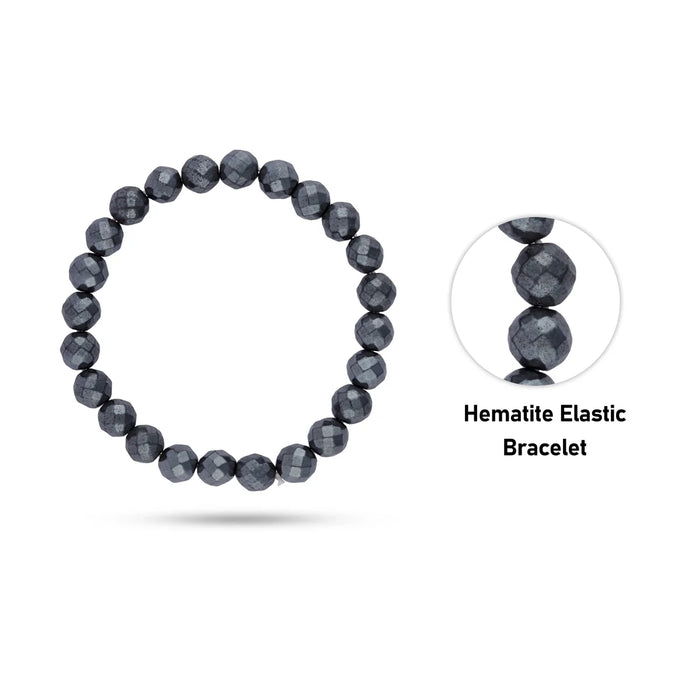 Hematite Elastic Bracelet - 2.5 Inches | Gemstone Bracelet/ Crystal Jewellery for Men & Women
