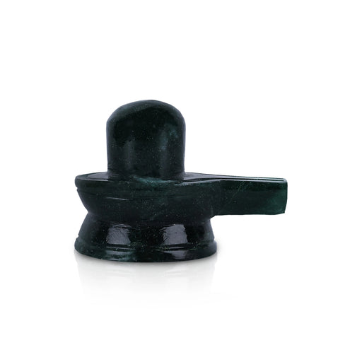 Green Zade Shivling Murti - 1.25 x 1.5 Inches | Shiva Lingam Statue/ Shiv Ling Statue for Pooja - Sphatik & Semi Precious Stone Murties