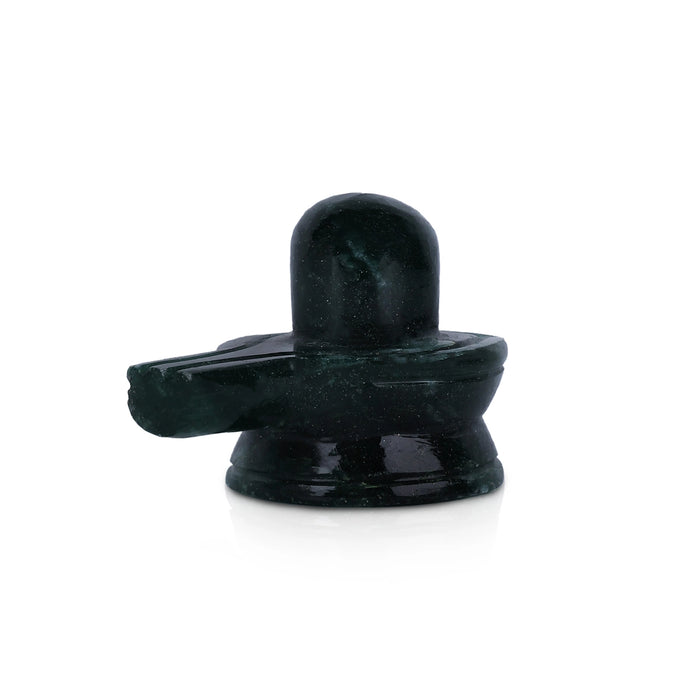 Green Zade Shivling Murti - 1.25 x 1.5 Inches | Shiva Lingam Statue/ Shiv Ling Statue for Pooja - Sphatik & Semi Precious Stone Murties