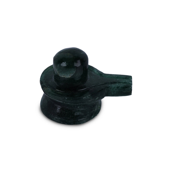 Green Zade Shivling Murti - 1.25 x 1.5 Inches | Shiva Lingam Statue/ Shiv Ling Statue for Pooja - Sphatik & Semi Precious Stone Murties