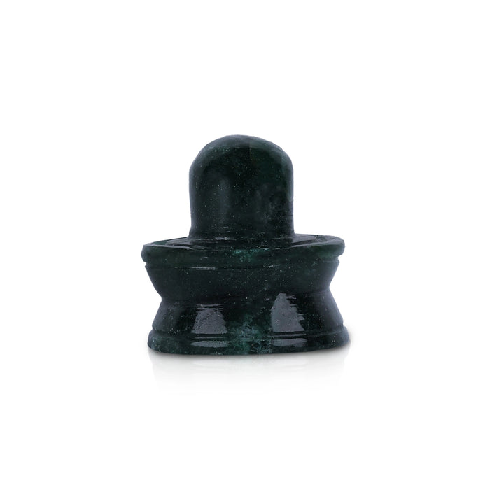 Green Zade Shivling Murti - 1.25 x 1.5 Inches | Shiva Lingam Statue/ Shiv Ling Statue for Pooja - Sphatik & Semi Precious Stone Murties