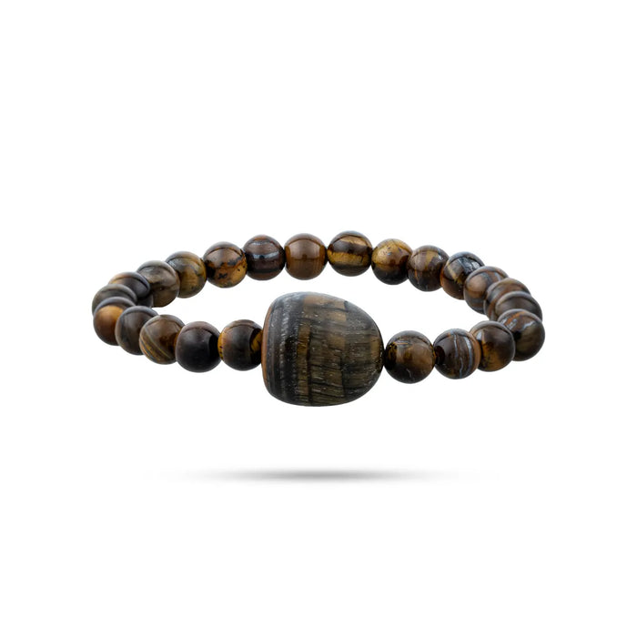 Tiger Eye Beads Bracelet - 2.5 inches | Semi precious Bracelet / Beaded Bracelet for Men & Women - Bracelet