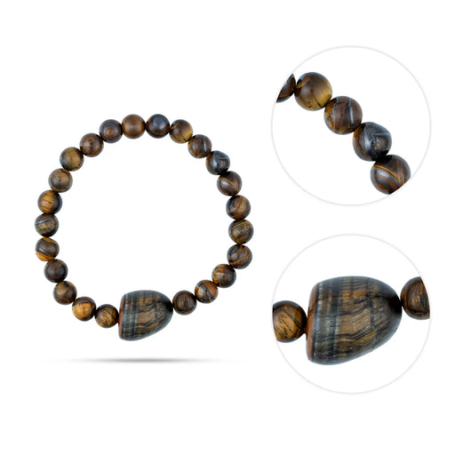 Tiger Eye Beads Bracelet - 2.5 inches | Semi precious Bracelet / Beaded Bracelet for Men & Women - Bracelet